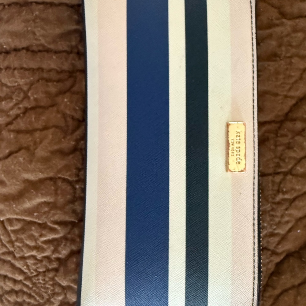 Kate Spade Blue and Pink Striped Billfold Wallet